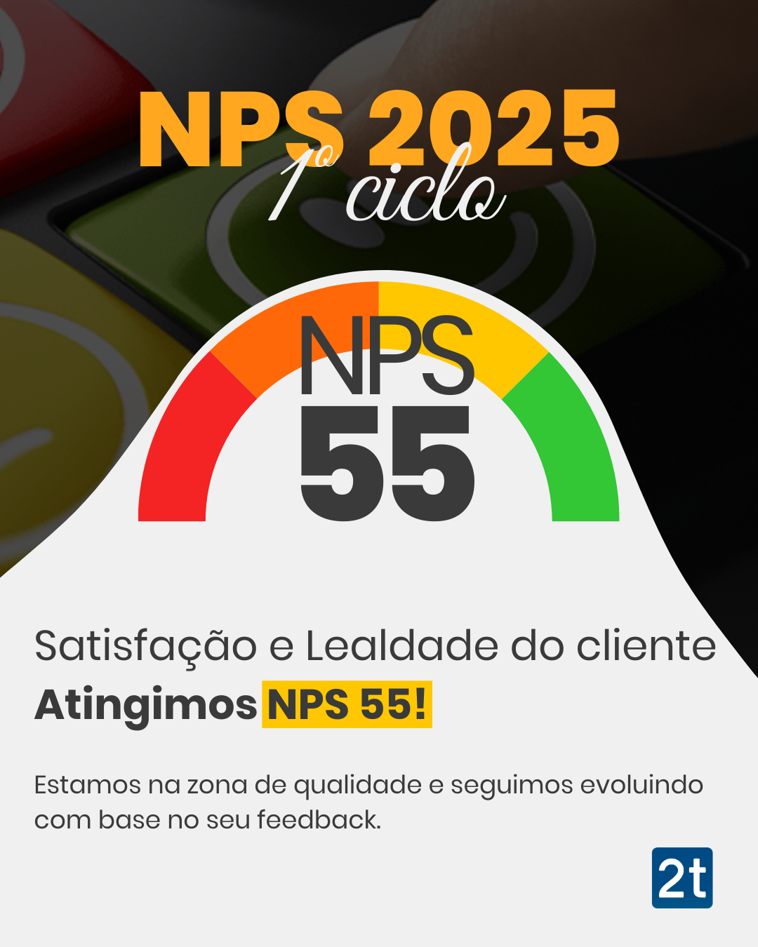 NPS do 2tech 2025 - Primeiro Ciclo - Atingimos NPS 55