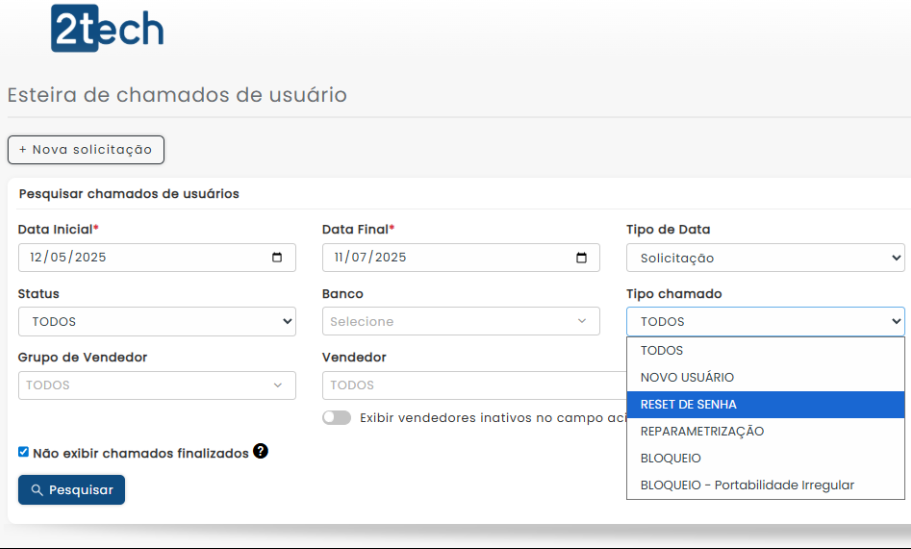 reset de senha Novidades e Melhorias do 2tech – Julho 2025