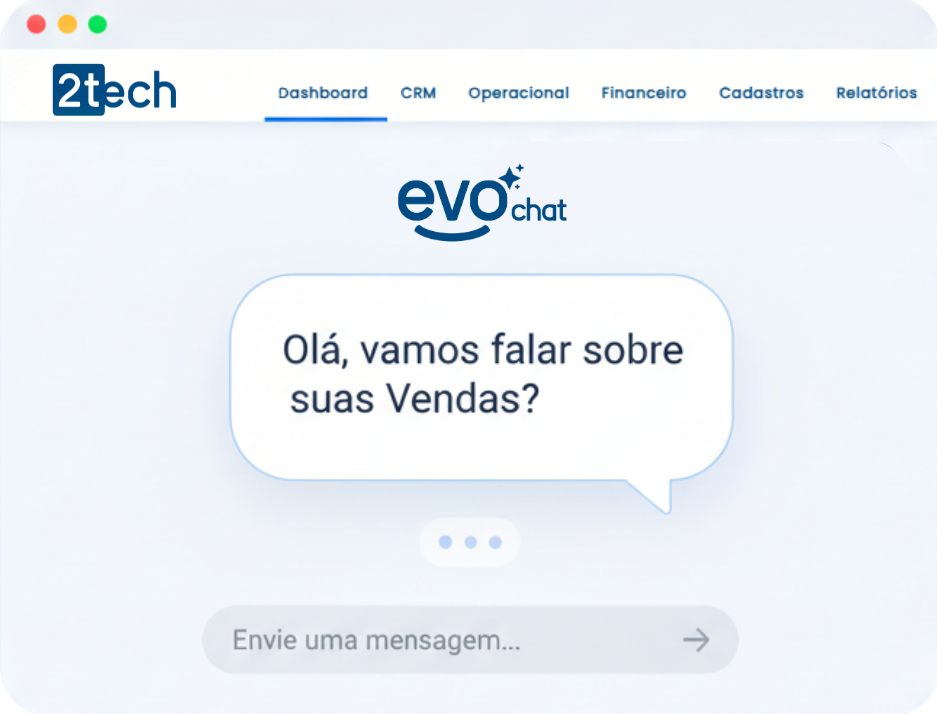 Demonstração visual do Evo Chat